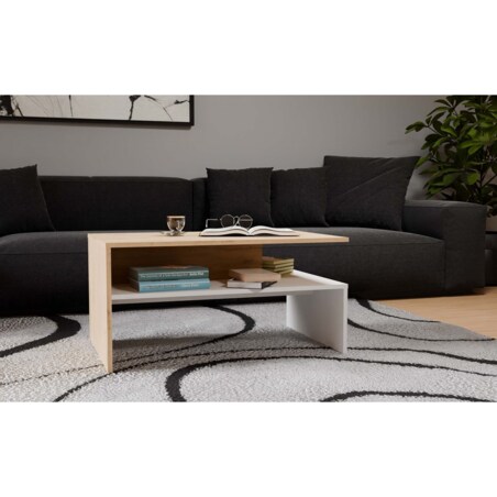 Ława Boston artisan biel stolik kawowy półki