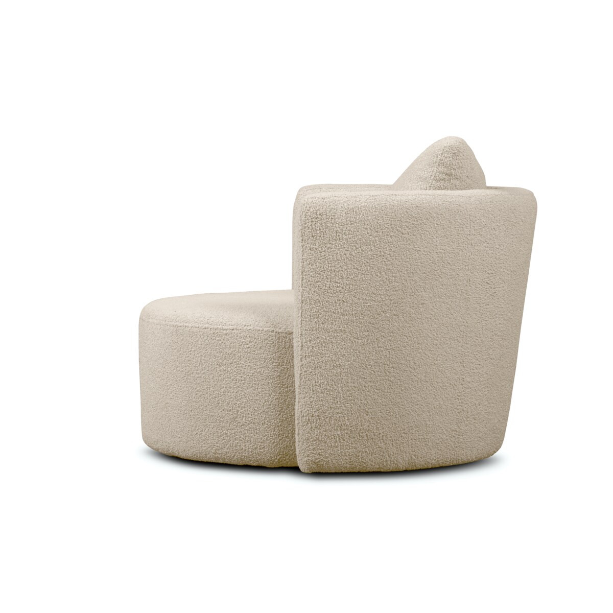 KONSIMO RAGGI Fotel i puf obrotowy baranek jasnobeżowy baranek