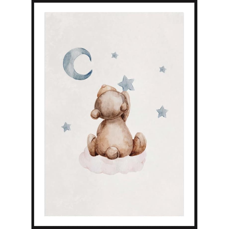 Poster Story, Plakat, Obraz - Miś Zbierający Gwiazdy, wymiary 42 x 60 cm