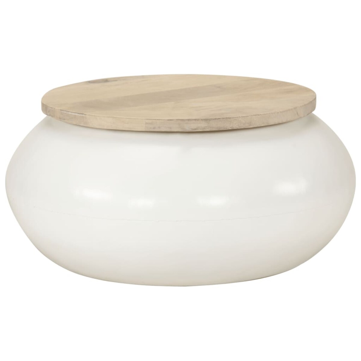 vidaXL Stolik kawowy, biały, 51x51x27 cm, lite drewno mango