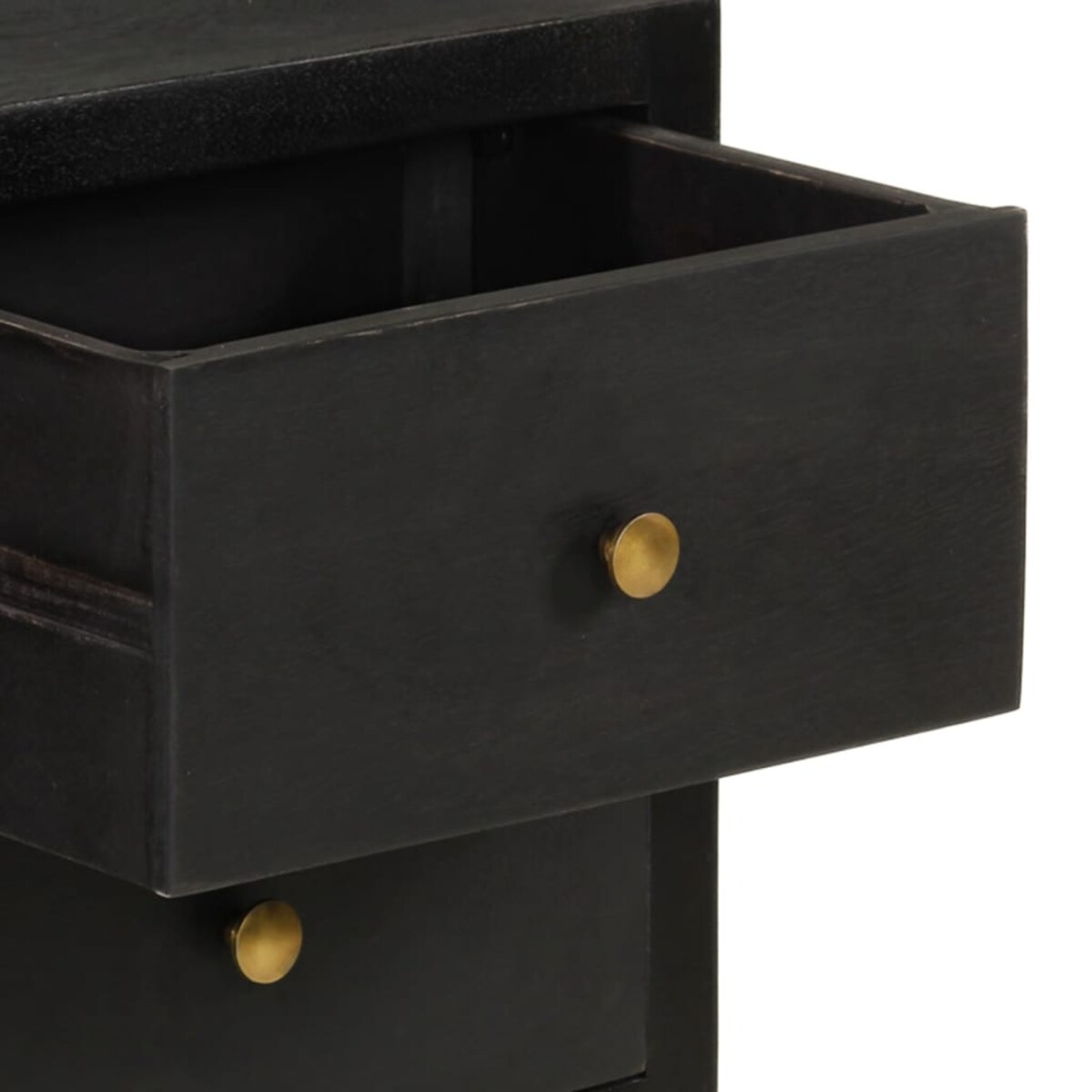 vidaXL Szafka, czarno-złota, 110x30x75 cm, lite drewno mango