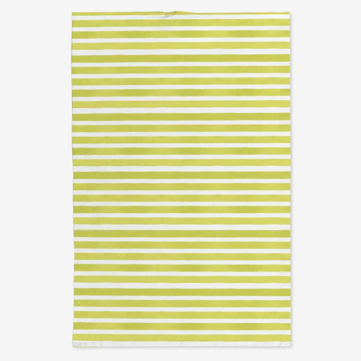 Lniany ręcznik kuchenny - jasno-zielone paski