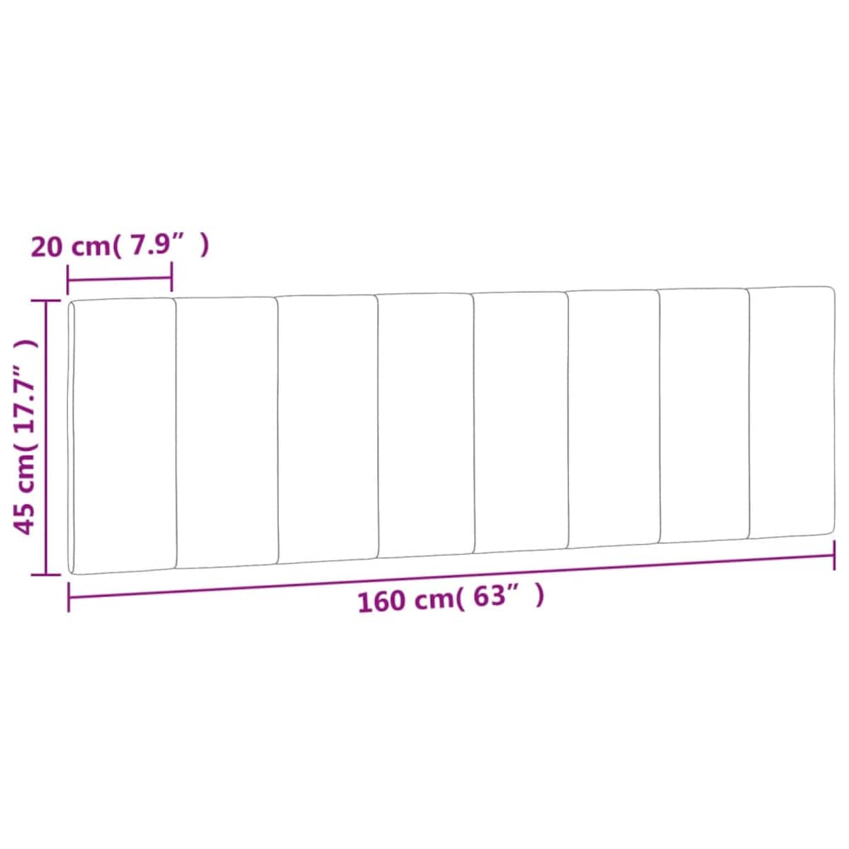 vidaXL Poduszka na wezgłowie, Hanko, niebieska, 160 cm, aksamitna