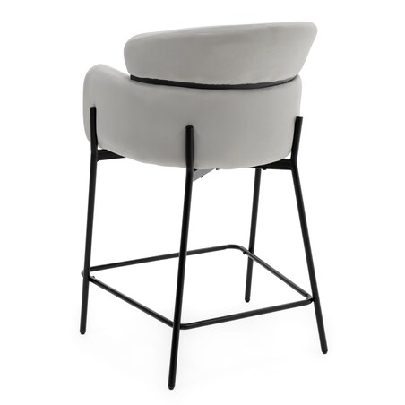 Hoker tapicerowany welurowy do salonu BOLZANO jasnoszary