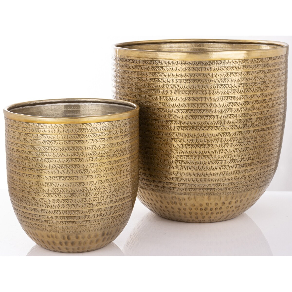 Osłonka 2 szt. metalowa, 21x45x31 cm postarzana, stare złoto