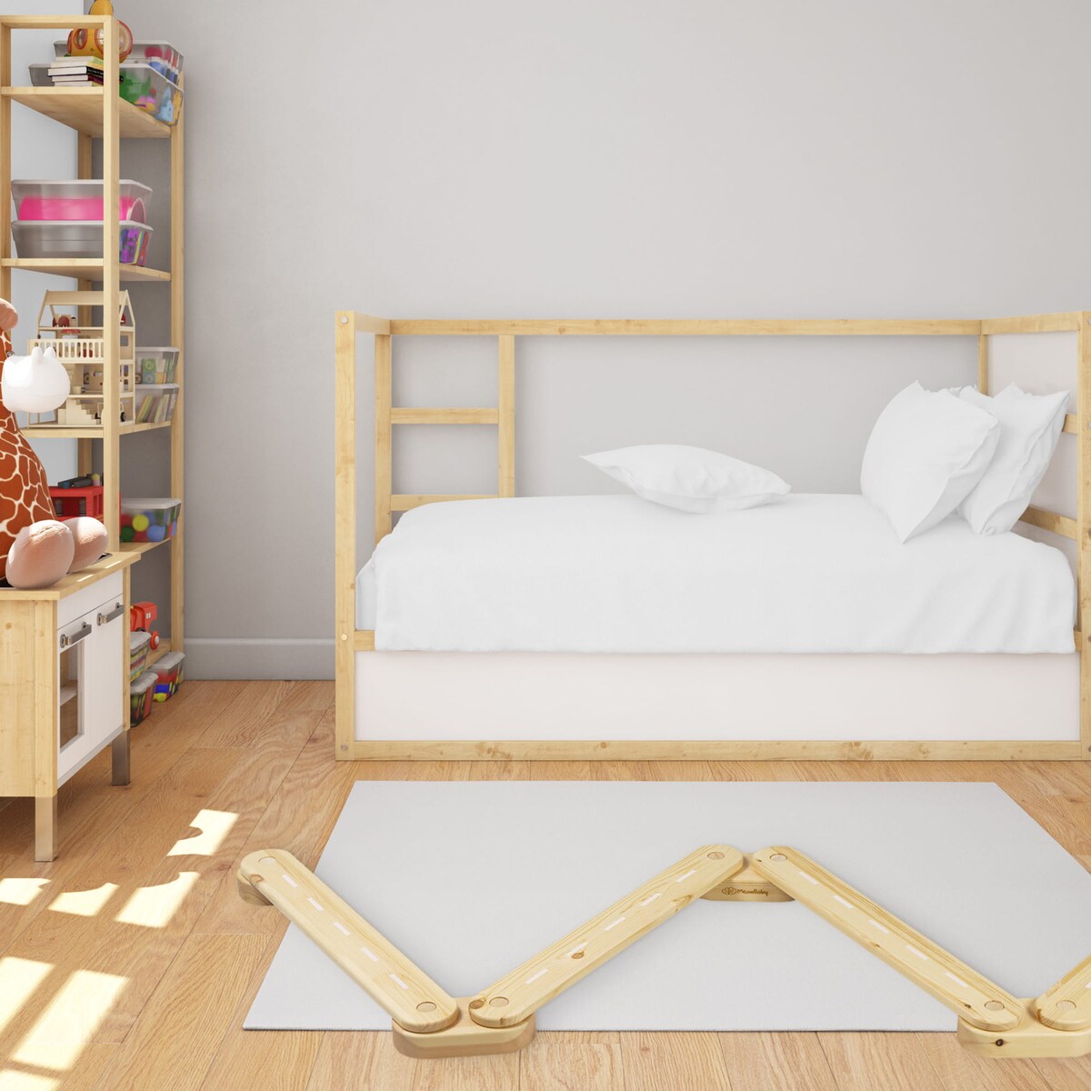 Ścieżka Sensoryczna Drewniana, Balance Beam, 6 elementów, Biała