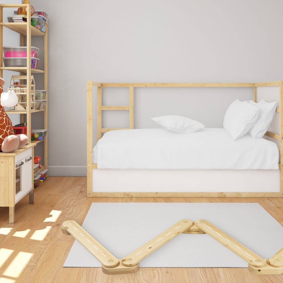 Ścieżka Sensoryczna Drewniana, Balance Beam, 6 elementów, Biała