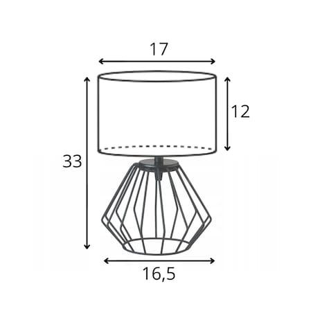 Lampka nocna na biurko lampa biurkowa druciana LED z abażurem walec LANA