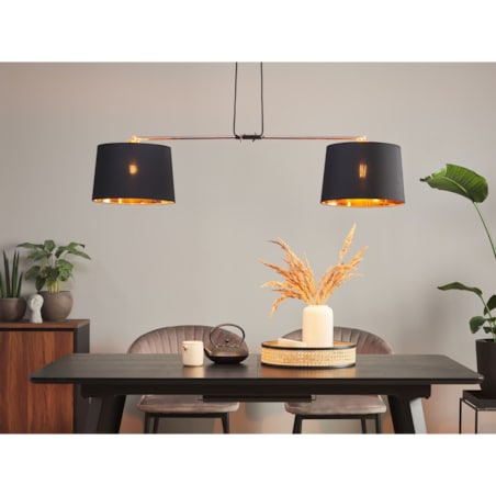 Lampa wisząca 2-punktowa czarna FUCINO