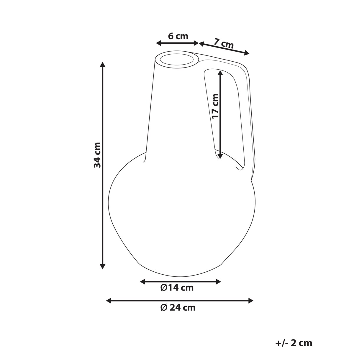 Terakota Wazon dekoracyjny 34 Kolorowy Biały MALAKKA