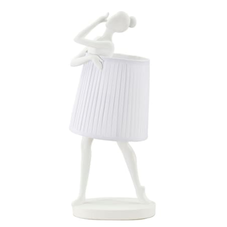 Lampa stołowa Ballet, kolor biały, żywica syntetyczna, żelazo i tkanina, 29 x 25 x 62,5 cm, 1 x E14, max. 40 W, do salonu i sypialni, Mauro Ferretti