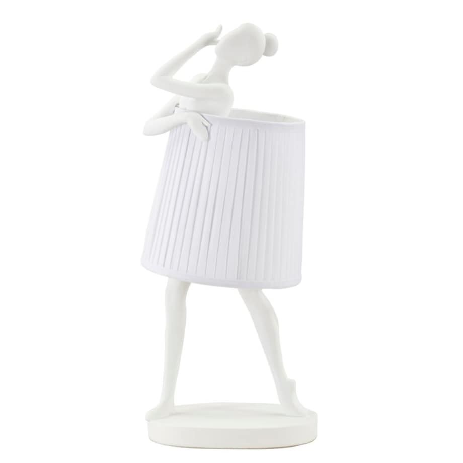 Lampa stołowa Ballet, kolor biały, żywica syntetyczna, żelazo i tkanina, 29 x 25 x 62,5 cm, 1 x E14, max. 40 W, do salonu i sypialni, Mauro Ferretti