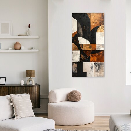 Obraz do salonu sypialni biura loftu, Geometryczne formy abstrakcja brązowy