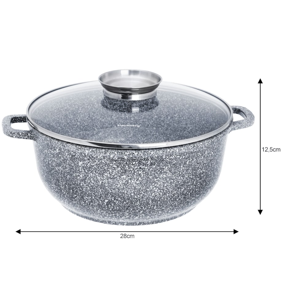 Zestaw 3 garnków z powłoką marmurową 2.3/4.5/6.8L 6 elementów KLAUSBERG