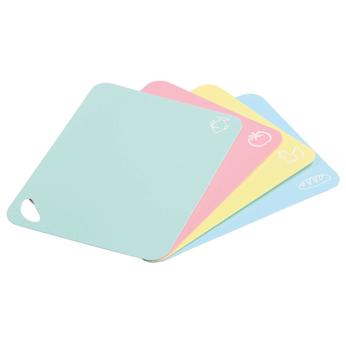 Zestaw pastelowych mat do krojenia, 4 sztuki, 38 x 29 cm, Kesper