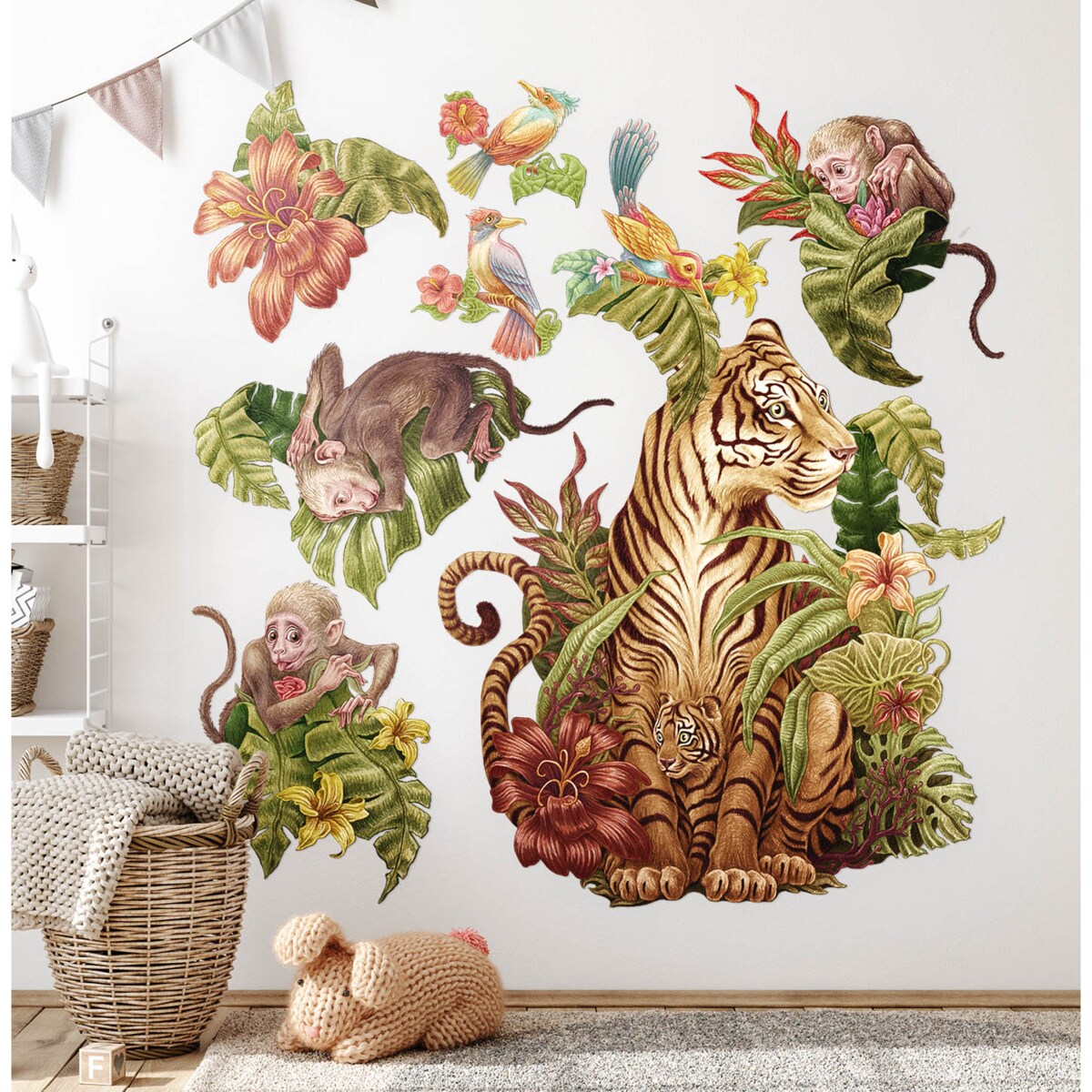 Zestaw naklejek na ścianę, Dżungla safari, 60cm