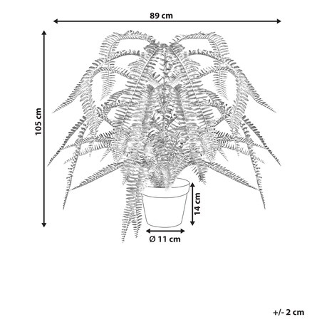 Sztuczna roślina FERN LEAF PLANT 105 cm Zielony