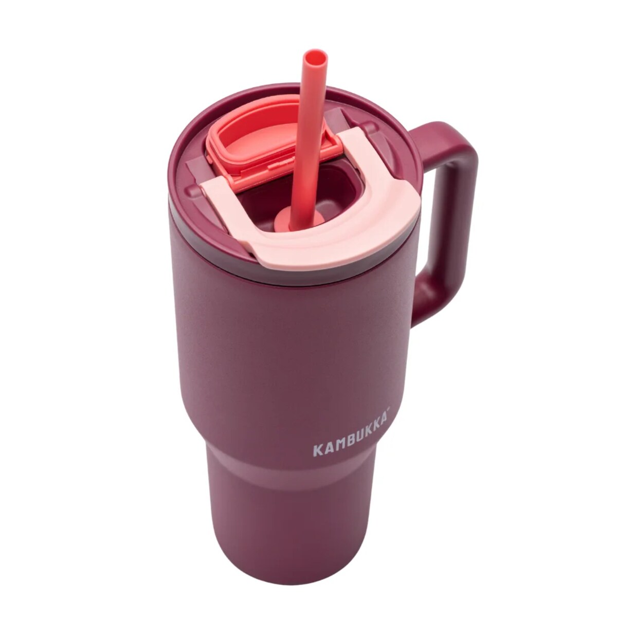 Kubek termiczny ze słomką Rio 950ml - Burgundy Bloom