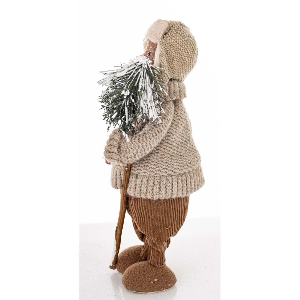 Figurka - szary Miś CAPELLO z choinką 21,5x11x8 cm