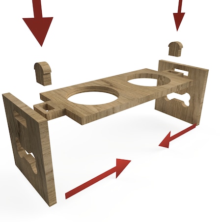 Miska dla psa na stojaku drewnianym XL
