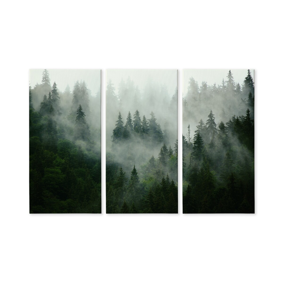 Obraz TRYPTYK Drzewa we Mgle Krajobraz 3D 120x80cm