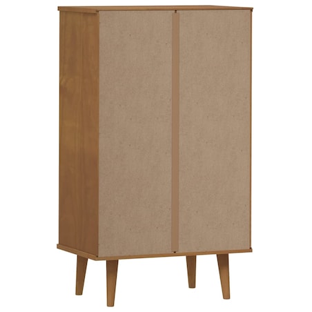 vidaXL Szafka na buty MOLDE, brązowa, 59,5x35x103 cm, lita sosna