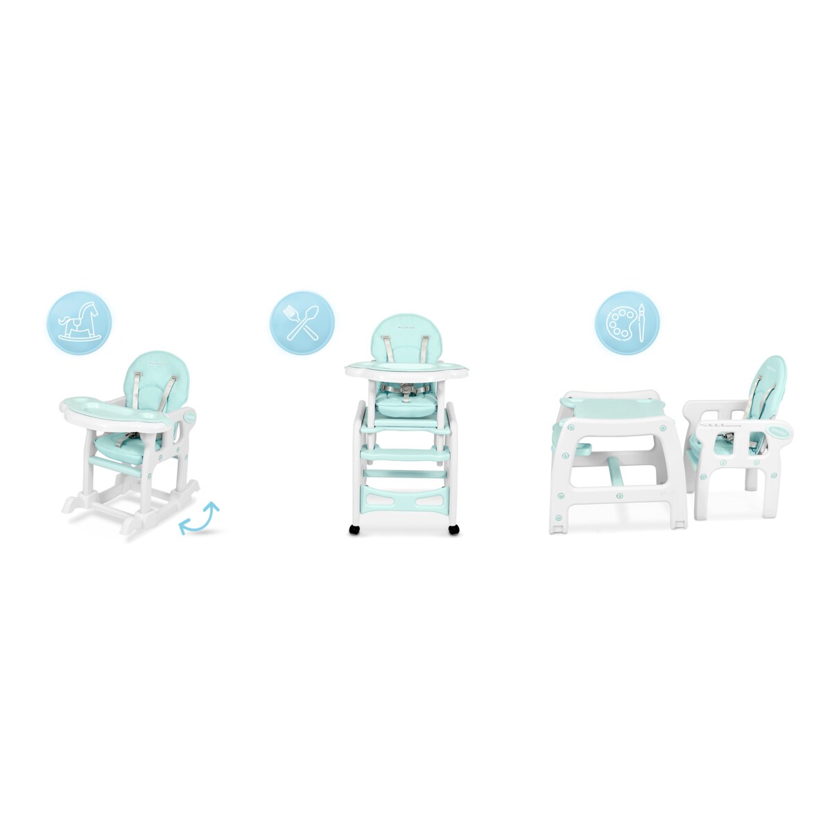 Krzesełko do karmienia sinco dla dzieci składane taca Ricokids + śliniak