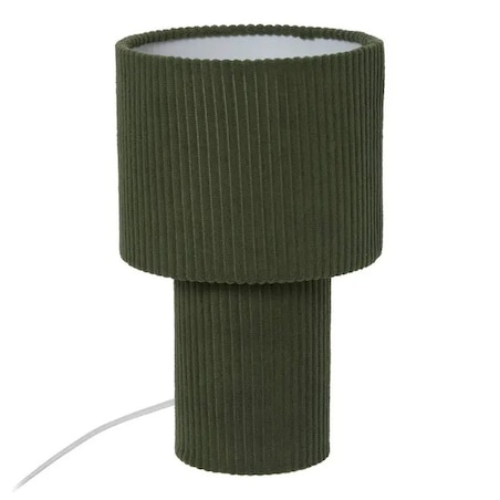 Lampka nocna sztruksowa, zielony khaki, Jolina, 28 cm