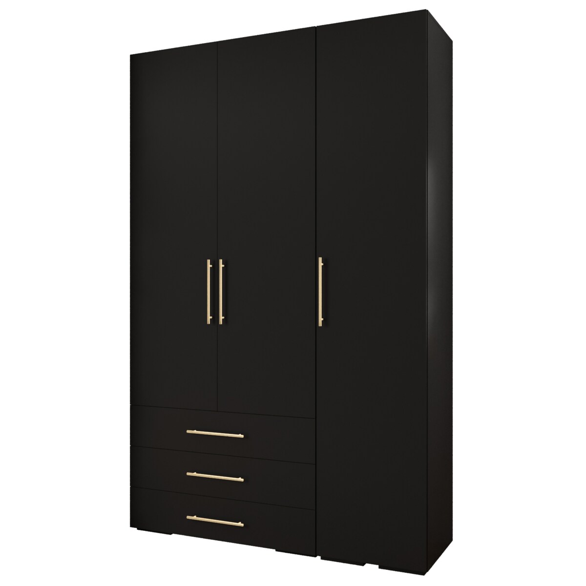 Garderoba wysoka do przedpokoju INOVA 3 Z17 czarny+złoty