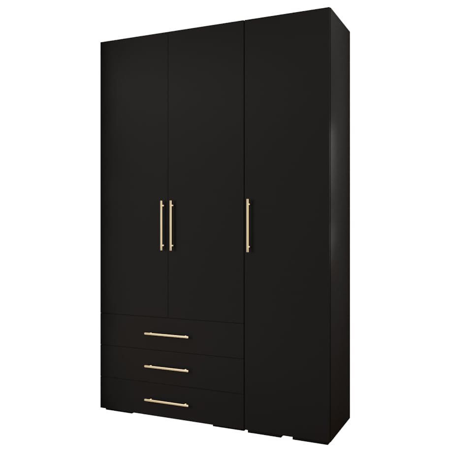 Garderoba wysoka do przedpokoju INOVA 3 Z17 czarny+złoty