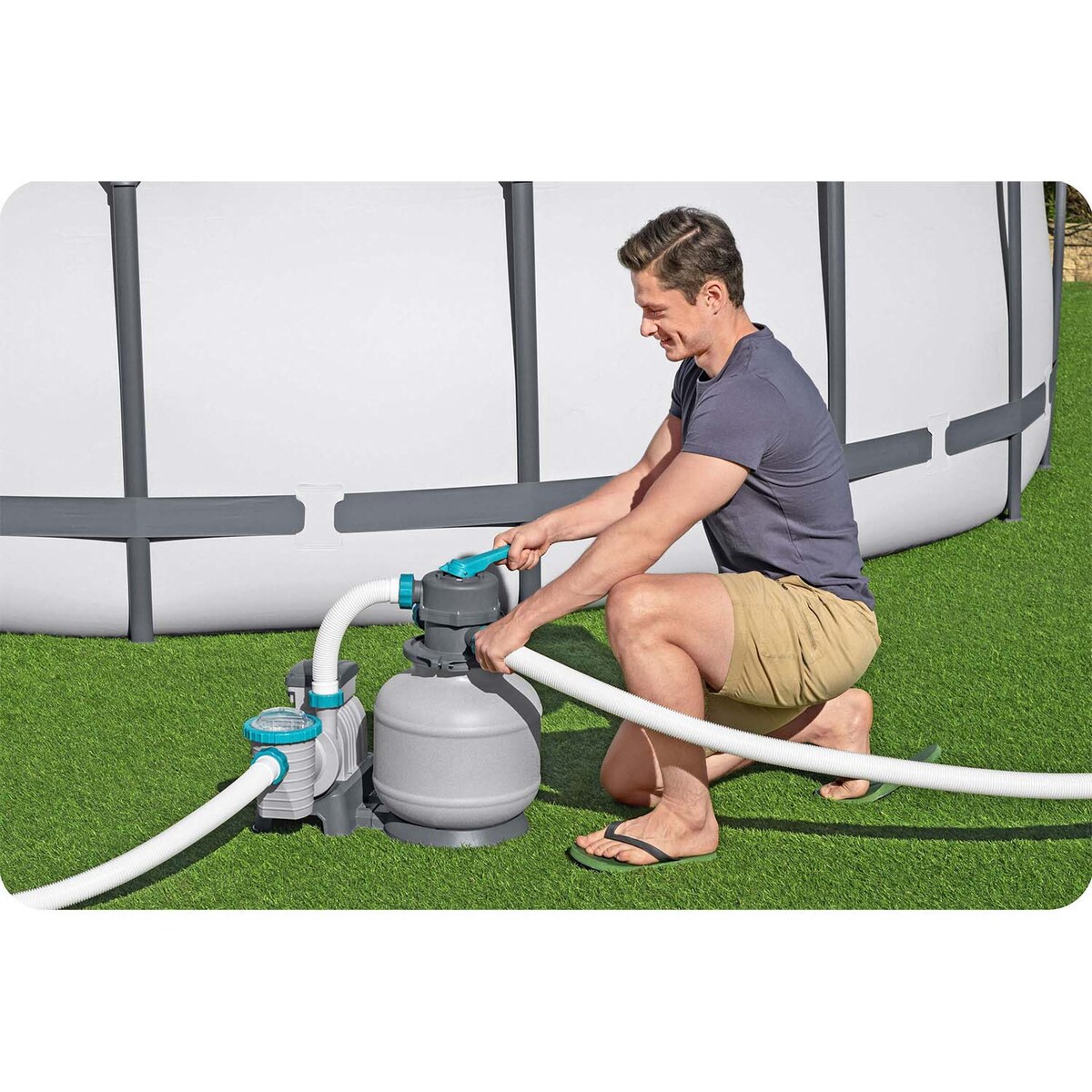 Pompa piaskowa do basenu filtr Bestway 8327 l/h + kulki filtracyjne