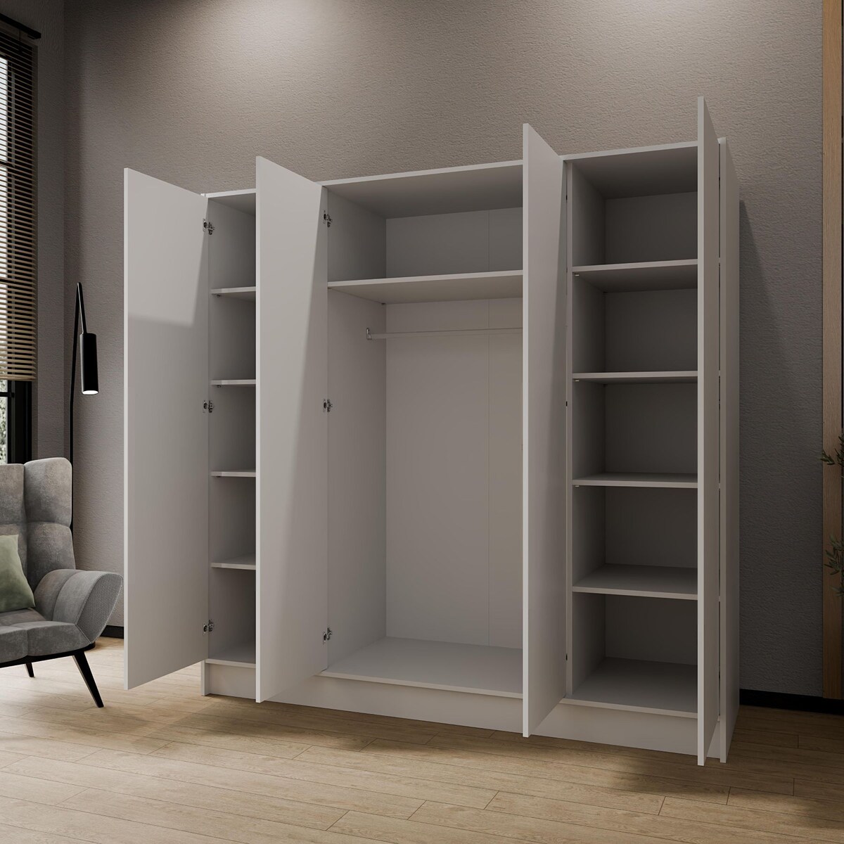 Szafa gładka 200 ALA bez lustra i bez uchwytów, biała