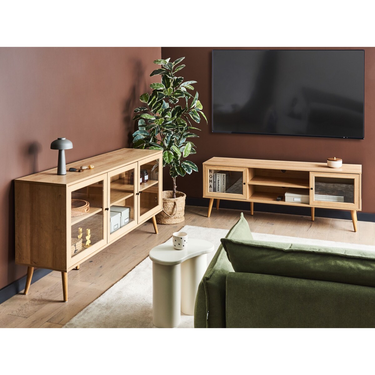 Szafka RTV ALBANY Jasnobrązowy