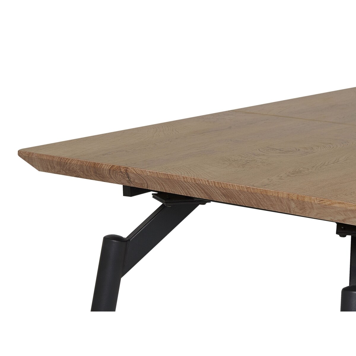 Stół do jadalni rozkładany 140/180 x 80 cm ciemne drewno z czarnym BARBOSA