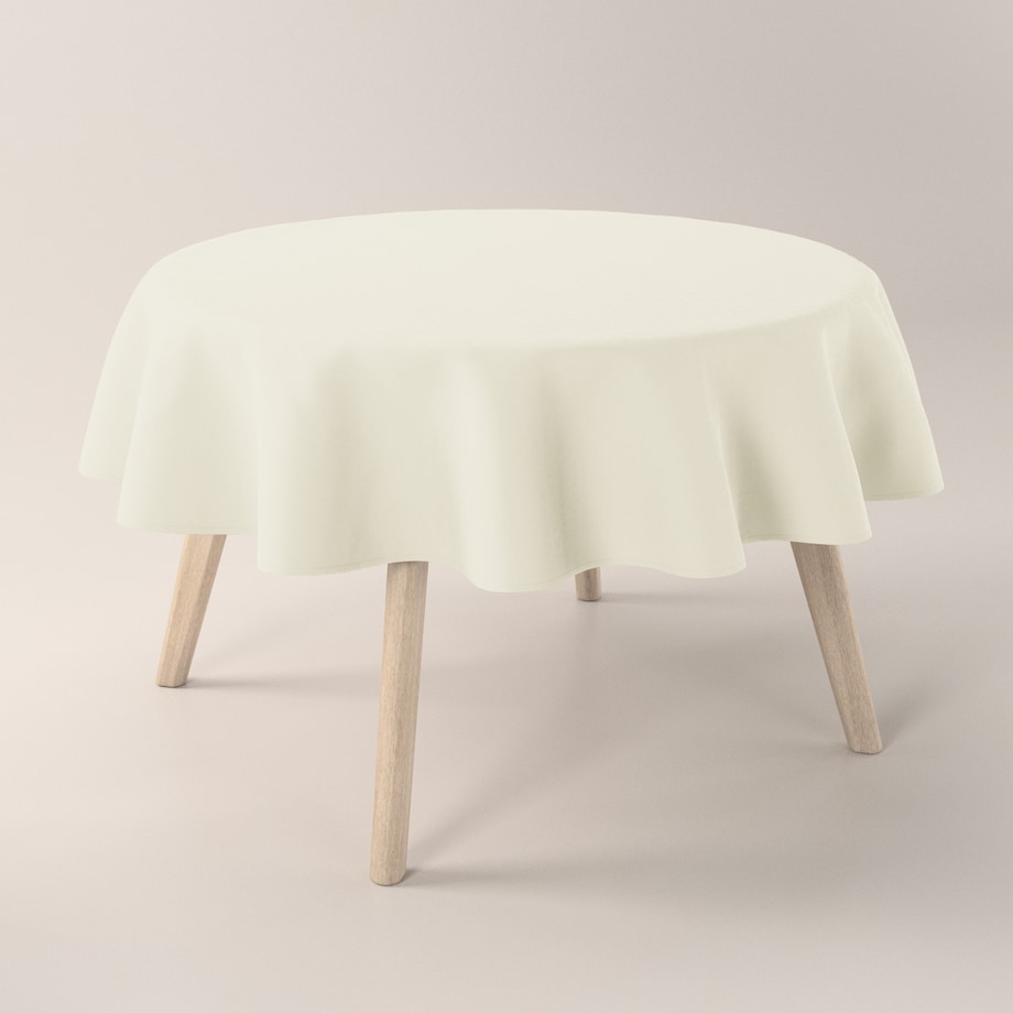 Obrus okrągły 130 x 130 cm kremowy