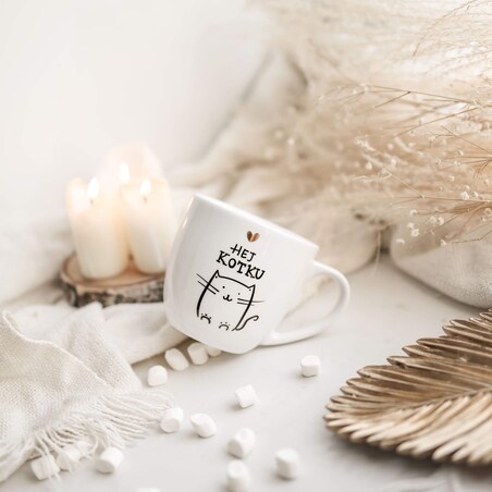 Kubek 300 ml - Hej kotku ZŁOTE SERCE