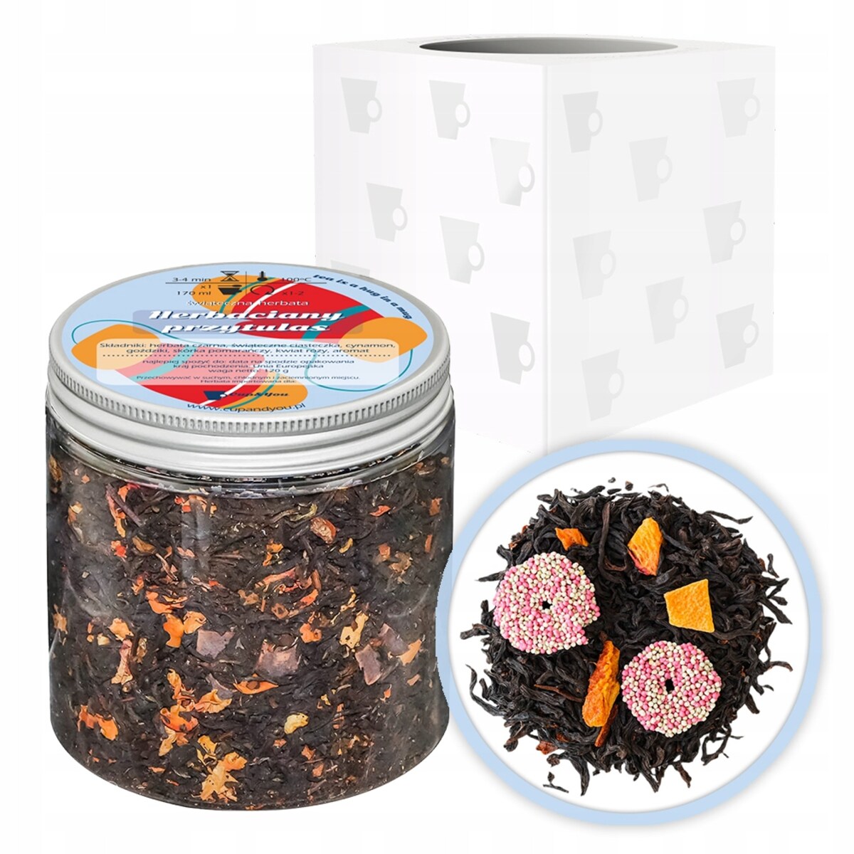 ŚWIĄTECZNA HERBATA CZARNA O SMAKU CZEKOLADY Z PRZYPRAWAMI - PREZENT UPOMINEK NA MIKOŁAJA ŚWIĘTA GWIAZDKĘ BOŻE NARODZENIE POD CHOINKĘ DLA KOBIETY FACETA MĘŻCZYZNY