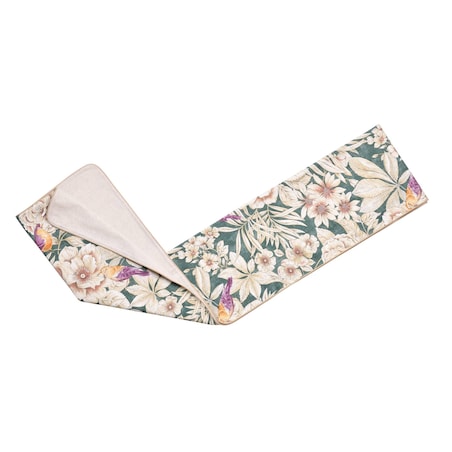 Bieżnik z motywem liści i ptaków Emerald & Mirha – 50 × 220 cm