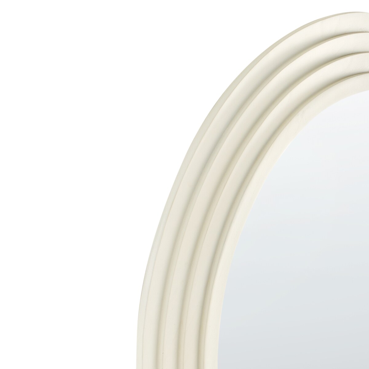Lustro ścienne DIJON 80 cm 170 cm Drewno Złamana biel