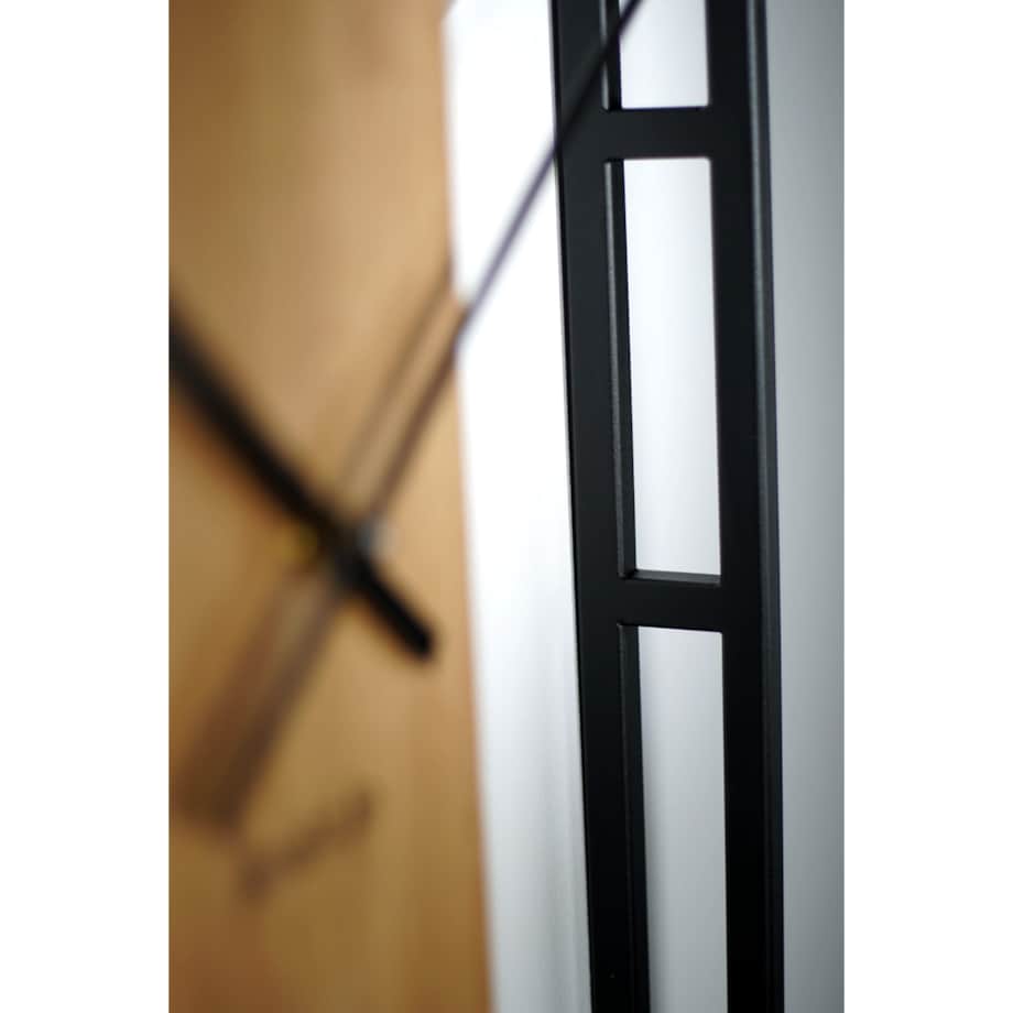 Zegar kwadratowy dębowy LOFT SQUARE metal 50cm