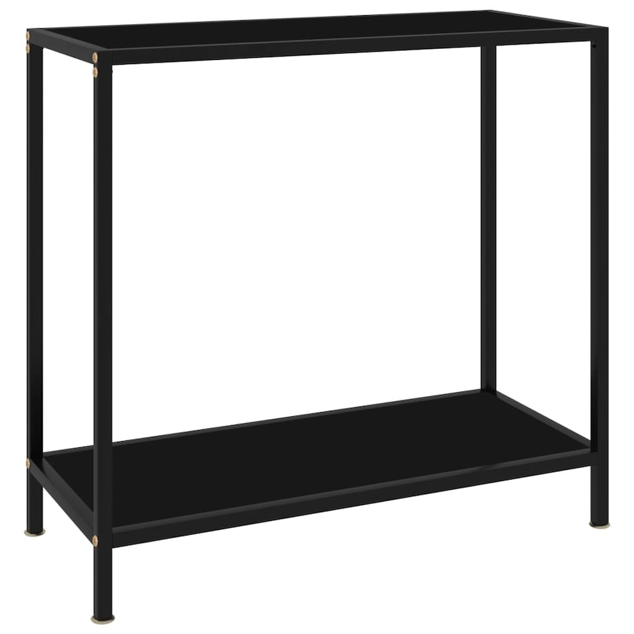 vidaXL Stolik konsolowy, czarny, 80x35x75 cm, szkło hartowane