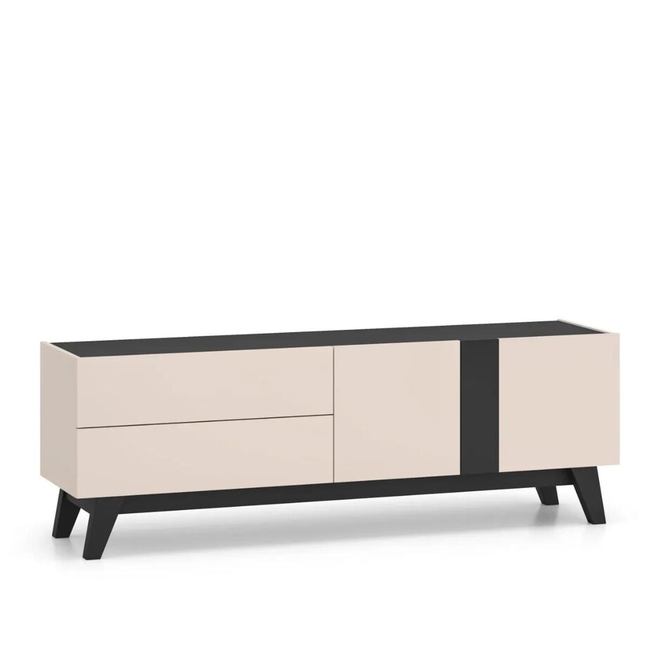 Szafka RTV FREYA 05 1D2S 160 kaszmirowa/czarna