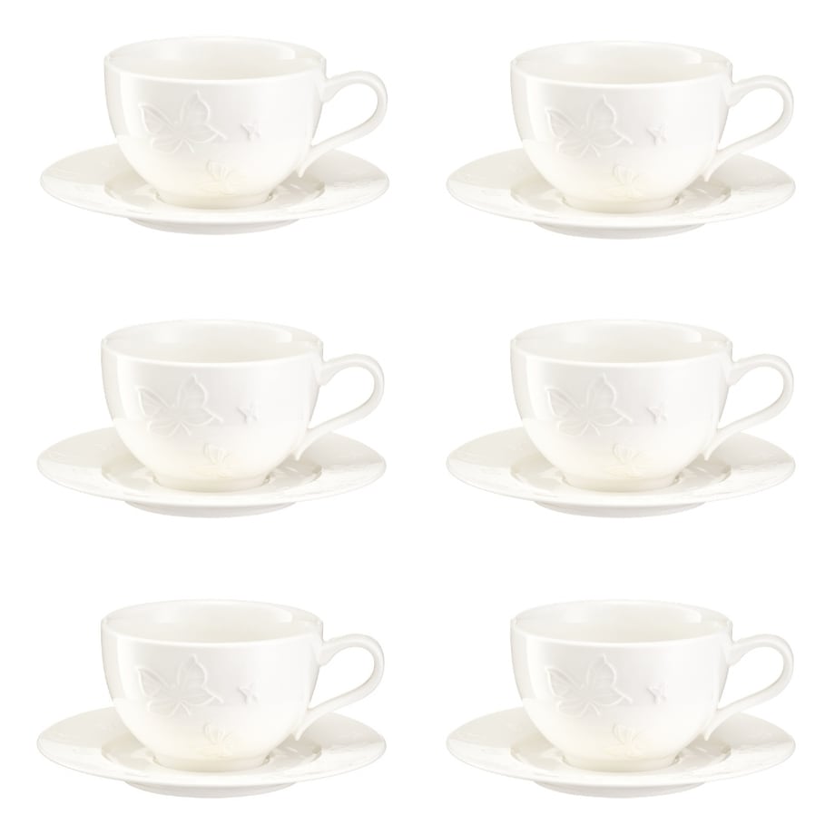 VILLA ITALIA Komplet filiżanek do kawy porcelanowych 200 ml 6 sztuk VANESSA