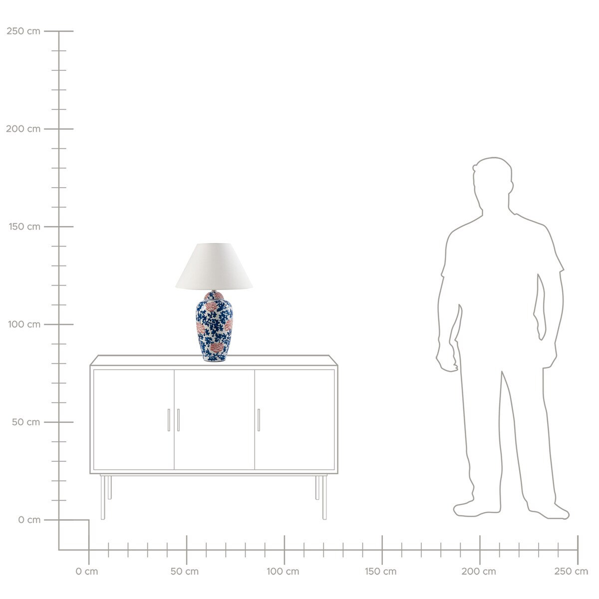 Lampa stołowa VERUSA Porcelana Biały/ niebieski