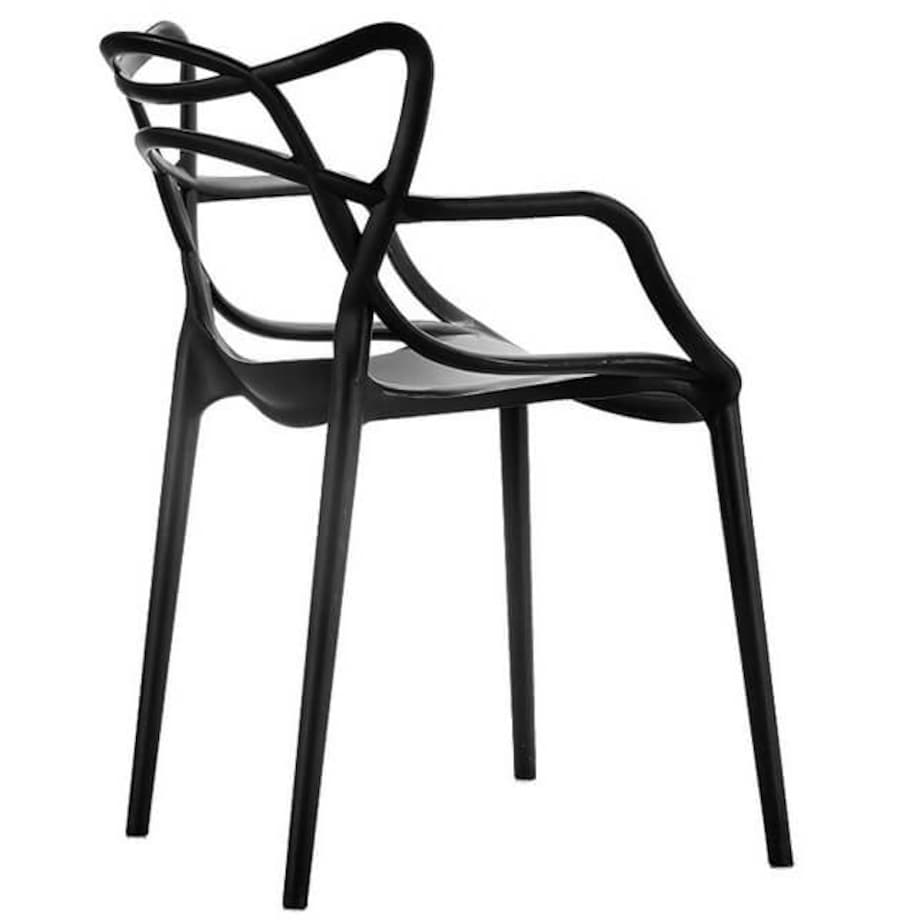 Czarne krzesło nowoczesne Hilo Premium z polipropylenu