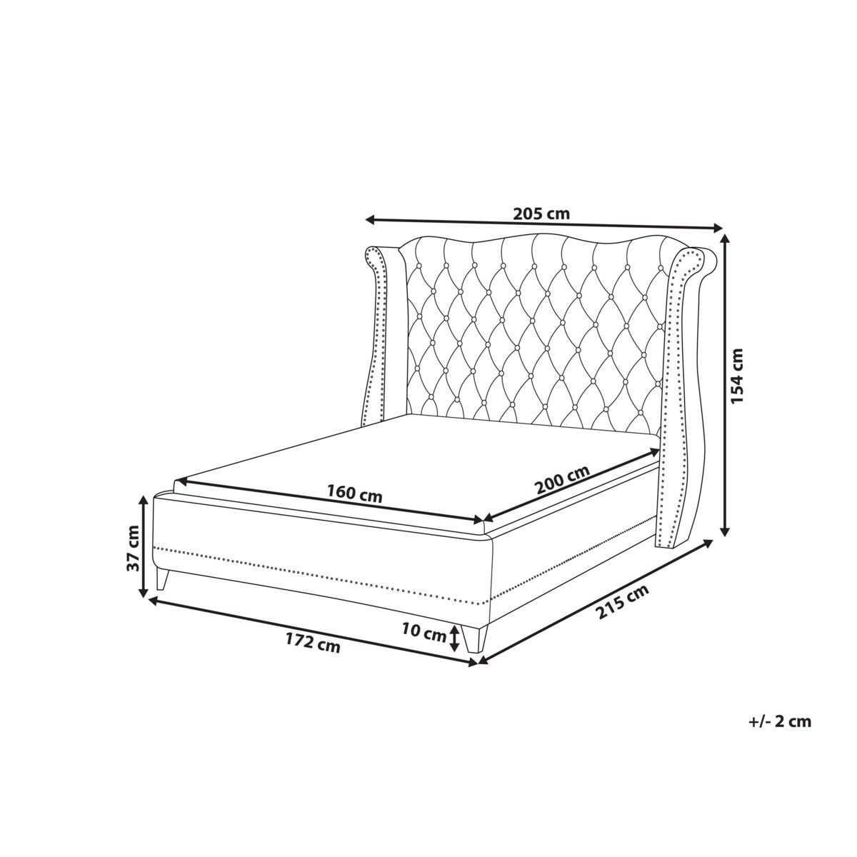 Łóżko welurowe 160 x 200 cm pastelowy róż AYETTE