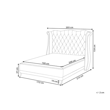 Łóżko welurowe 160 x 200 cm pastelowy róż AYETTE