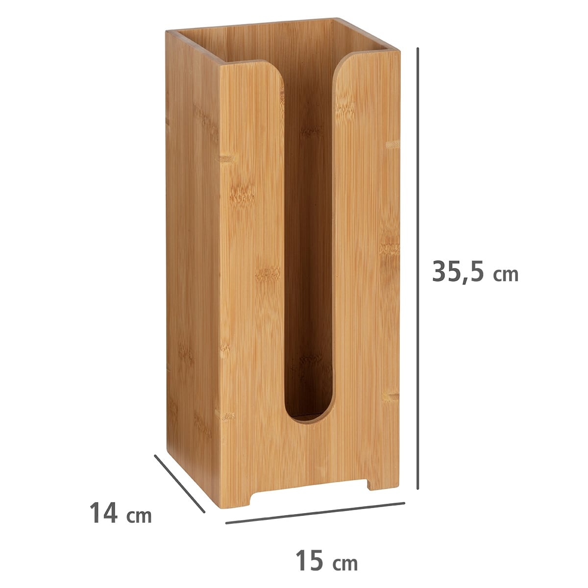Stojak na papier toaletowy BAMBUSA, bambusowy, WENKO, kolor brązowy