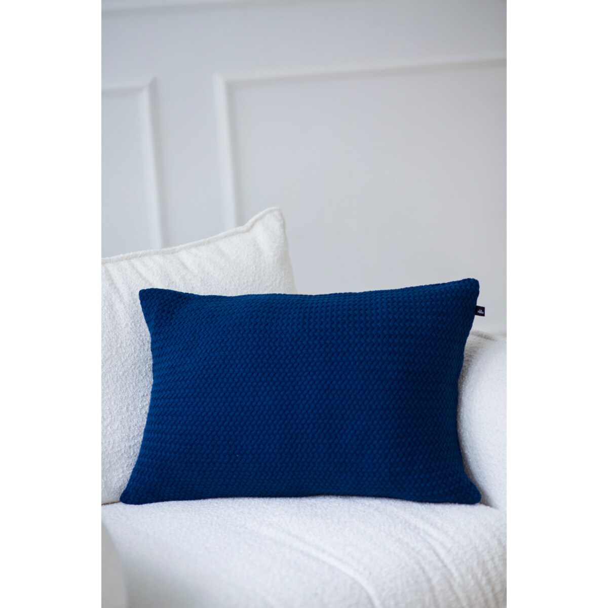 Poszewka rustykalna podłużna granatowa, 40 x 60 cm, La Manta