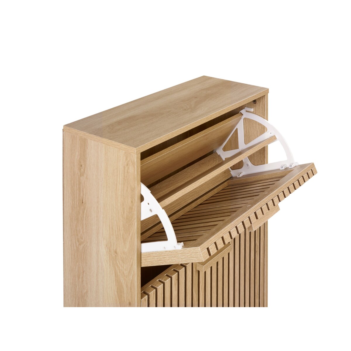 Szafka na buty 3 przegrody jasne drewno LYNWOOD